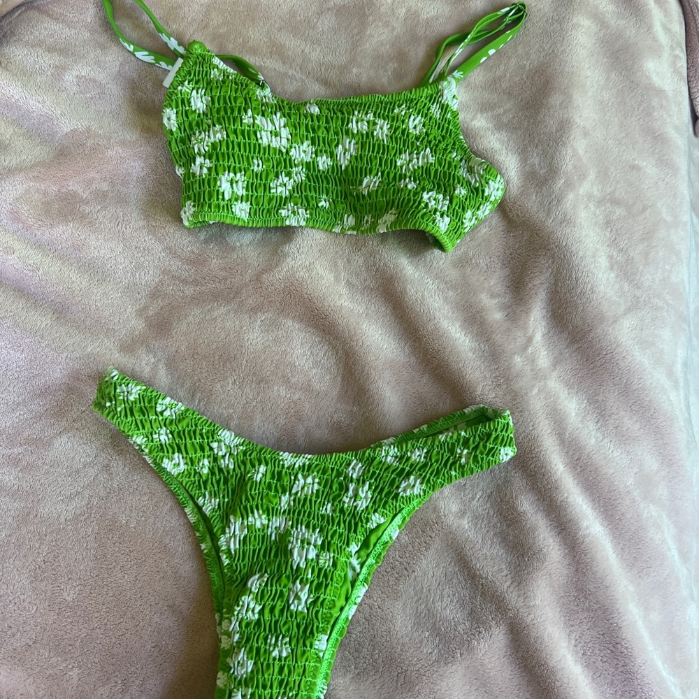 Floral green bikini